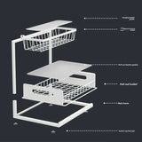 AquaStor Wzmocniona Półka Organizująca do Zlewu Kuchennego