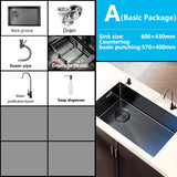 Zlewozmywak ze stali nierdzewnej Duży Pojedynczy Nano Grawerowany Plastrowy Zlewozmywak Podblatowy