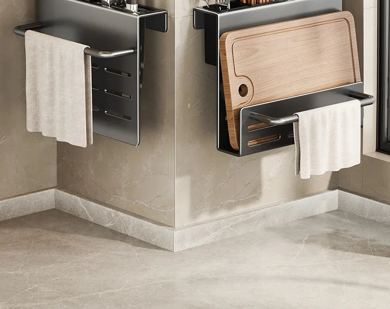 ChefSpace Ścienny Uchwyt na Noże z Organizerem na Deskę do Krojenia