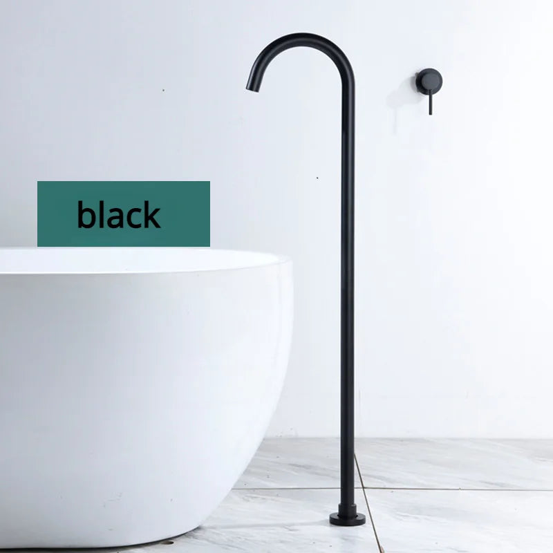 Wolnostojący bateria wannowa – jeden uchwyt | ciepła i zimna woda | montaż podłogowy | różne kolory