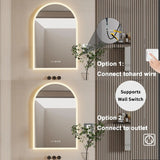 Inteligentne LED lustro łazienkowe | 60 x 90 cm | Oświetlenie, Antykondensacyjne, Czas i Temperatura