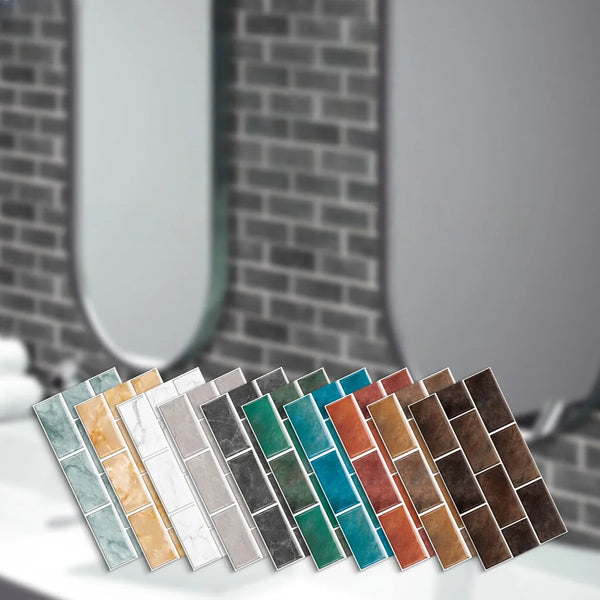 RetroBrick – 6-częściowe Samoprzylepne Retro Ceglane Naklejki Ścienne (30x15cm)