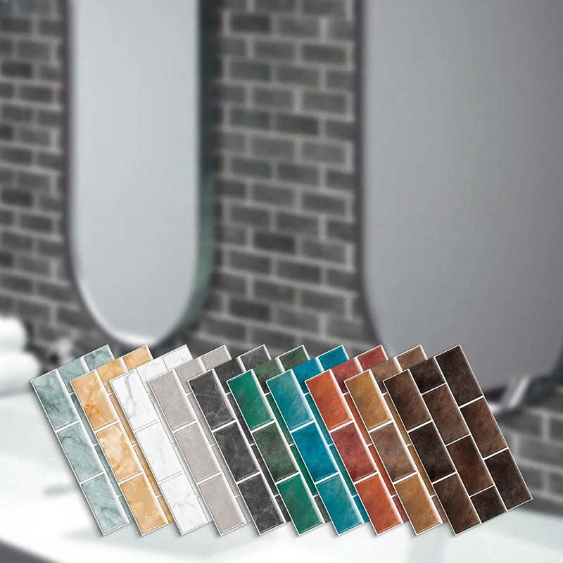 RetroBrick – 6-częściowe Samoprzylepne Retro Ceglane Naklejki Ścienne (30x15cm)