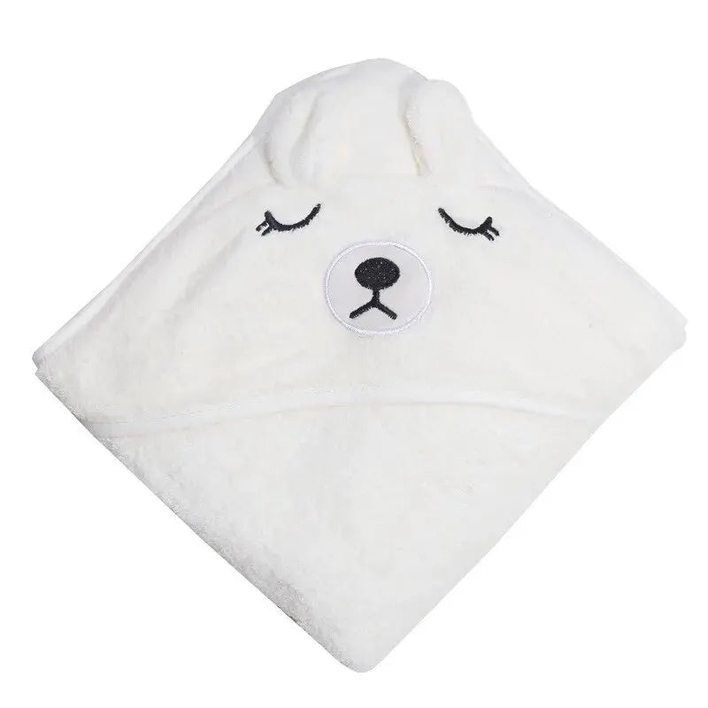 Ręcznik Kąpielowy Malucha z Kapturem i Wzorem Kreskówkowym