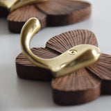 RetroButterfly Czarno-Orzechowy Wieszak Ścienny