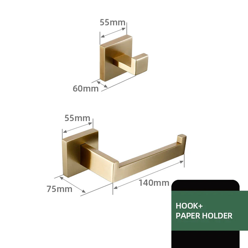 Zestaw Akcesoriów Łazienkowych | Stal Nierdzewna – Szlifowana Satynowana