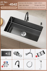 Nowoczesny Czarny Zlewozmywak ze Stali Nierdzewnej z Baterią – Elegancja i Funkcjonalność w Twojej Kuchni