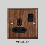 RetroLux Przełącznik Ścienny z Czarnego Orzecha 1–4 Gang