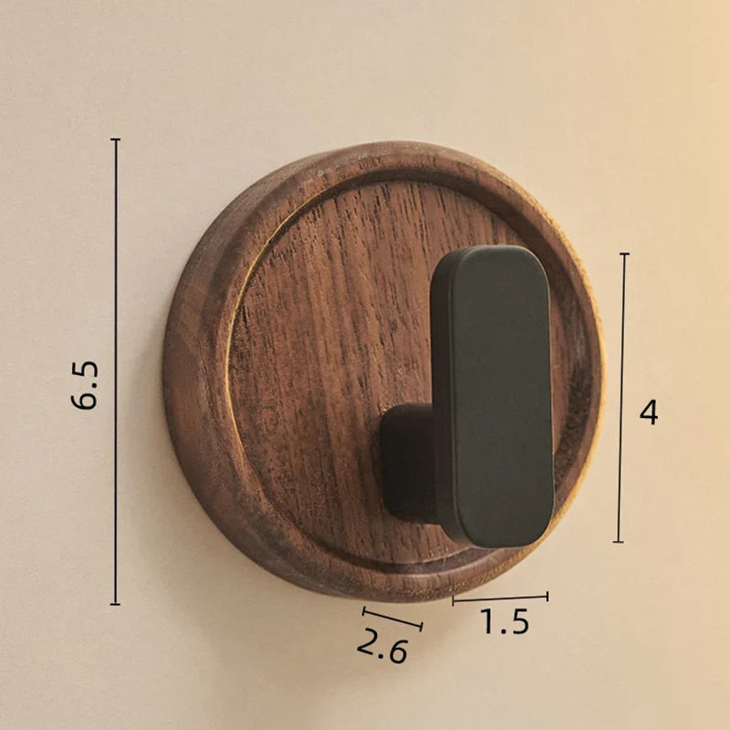 Nurlin Walnut – Stylowy Czarny Wieszak Ścienny z Drewna Orzechowego na Klucze, Płaszcze i Akcesoria Łazienkowe