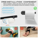 Samoprzylepny zestaw akcesoriów łazienkowych ze stali nierdzewnej – Bez wiercenia | Wykończenie szczotkowe | Metalowy montaż