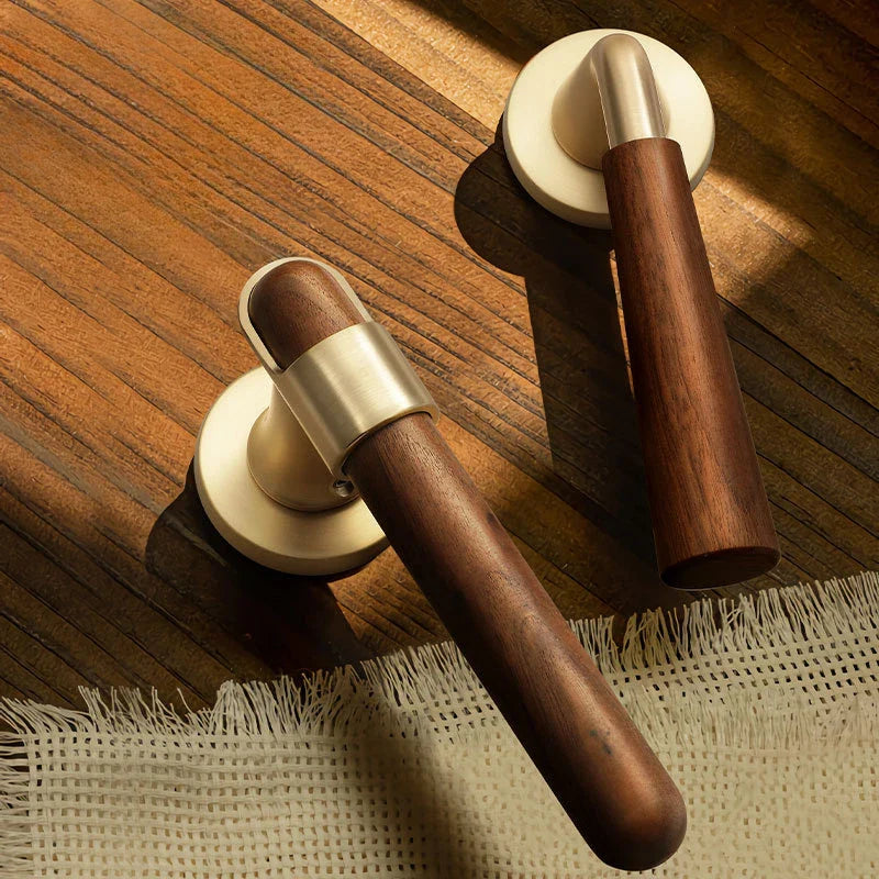 Walnoir Retro Drewniany Zamek do Drzwi