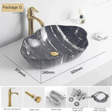 Owale Ceramiczne Umywalki z Wzorem Marmuru – Model Blatu | Lekki Luksusowy Design | 12L