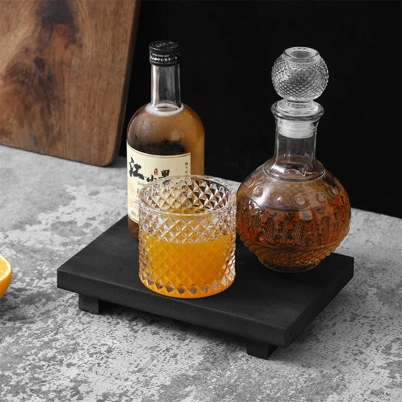 RustiTray – Drewniana Podwyższona Ozdobna Podstawka do Przechowywania