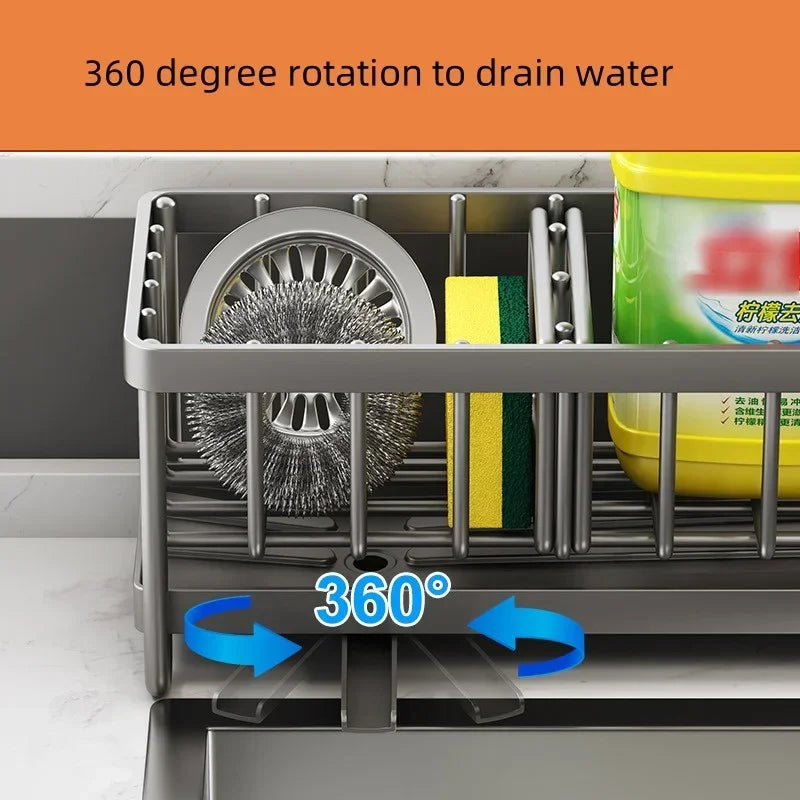 Wielofunkcyjny Dzierżak do Gąbek – Stal Węglowa | Odporny na Korozję | Bez Montażu | Z Funkcją Odpływu