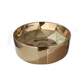 Luksusowa Ręcznie Malowana Ceramiczna Umywalka ze Złotym Kranem – Okrągła | Model Stojący | W zestawie Zawór Pop-up