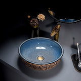 Okrągły Ceramiczny Owalny Zlew z Baterią