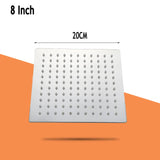 Kwadratowa Deszczownica | Stal Nierdzewna SUS304 | Wysokie Ciśnienie | Montaż Sufitowy