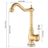 Antyczna Mosiądzowa Bateria Kuchenna z Ceramiczną Dźwignią – 360° Obrotowa | Tradycyjny Design