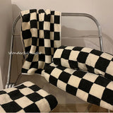 Zestaw Ręczników w Czarno-Białą Kratę | 100% poliester