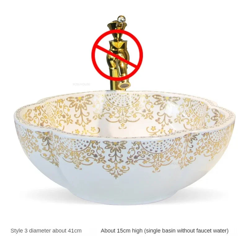 Ręcznie malowana ceramiczna miska WC | Okrągła | 9L