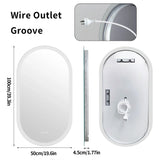 Owalne LED Lustro Łazienkowe | 80x50 / 100x50 / 120x60 cm | Anti-Condens & Światło z Możliwością Ściemniania