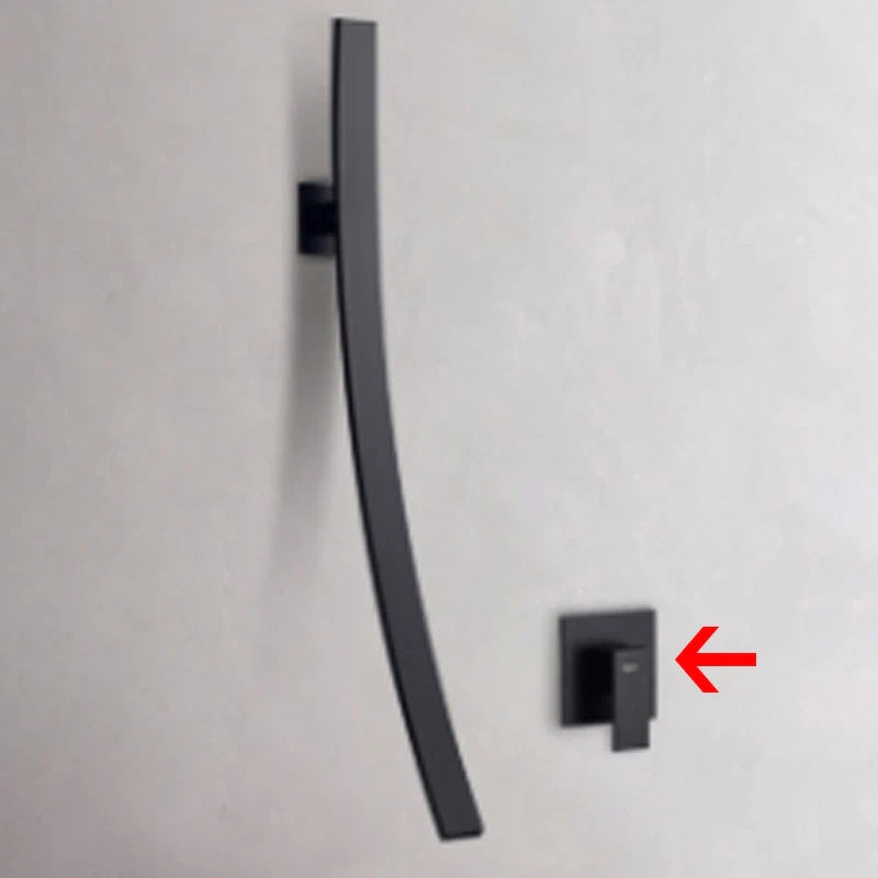 Ścienny kran łazienkowy – Ciemne wykończenie | 2 otwory | Ciepła i zimna woda | Metal