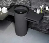 Popularna Wolnostojąca Umywalka – Sztuczny Kamień | Zintegrowana | Kwadratowy Design