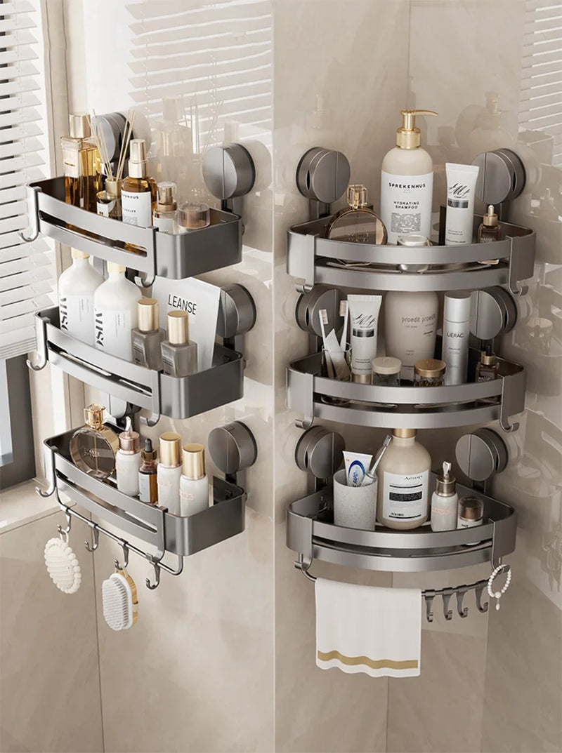 AquaGrip – Luksusowa Półka Łazienkowa z Przyssawkami bez Wiercenia