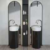 Wolnostojąca Umywalka z Solid Surface – Nowoczesny Design | Matowa lub Błyszcząca | 495x300x850mm