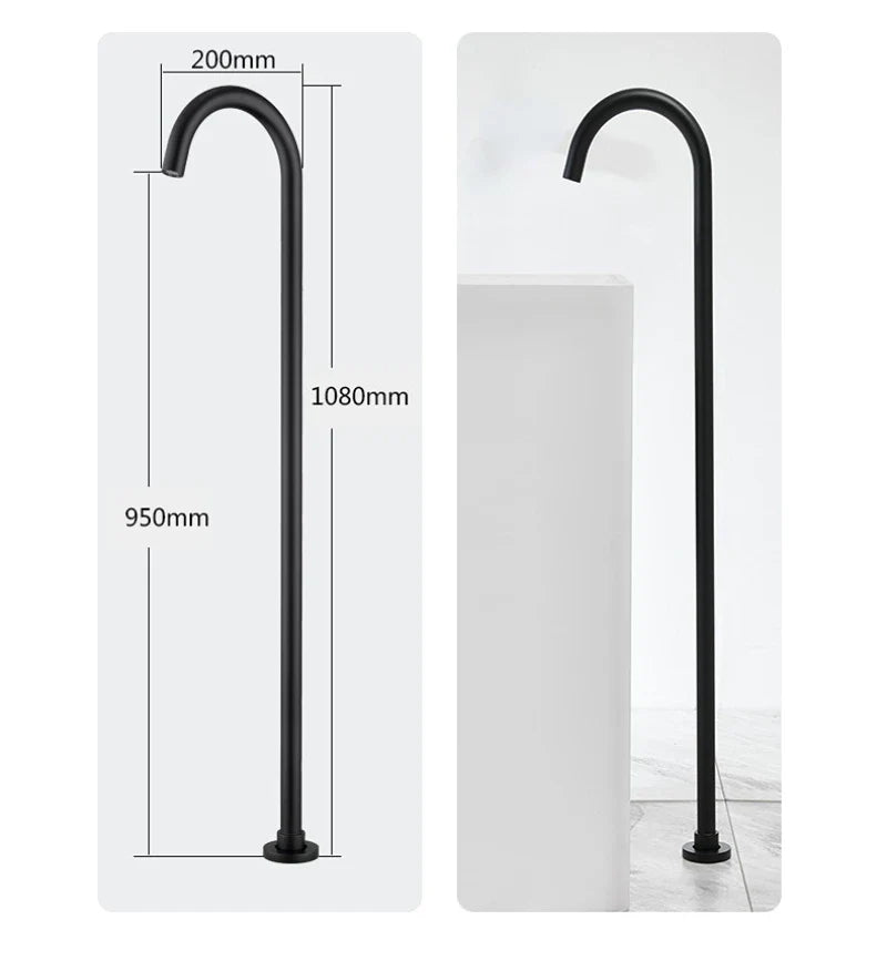 Wolnostojący bateria wannowa – jeden uchwyt | ciepła i zimna woda | montaż podłogowy | różne kolory