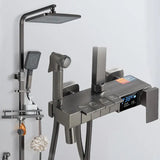 Termostatyczny Zestaw Prysznicowy – Szczotkowane Złoto | Mosiądz i ABS | Regulowana Wysokość | Kwadratowa Deszczownica 20 cali