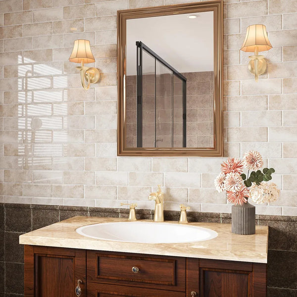 ABPP Beżowe Kamienne Płytki Podłogowe Tegelstickers