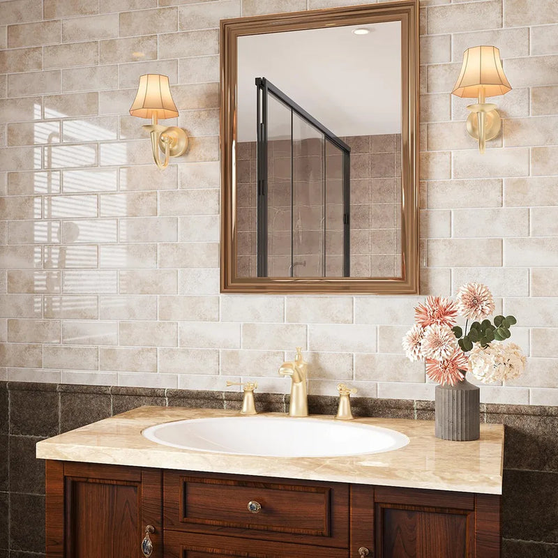 ABPP Beżowe Kamienne Płytki Podłogowe Tegelstickers