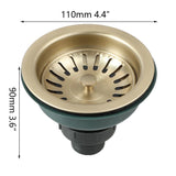 Ouboni Antique Mosiądz Nierdzewna Stalowa Zlewozmywak Sito & Korek Odpływowy