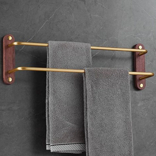 Podwójny wieszak na ręczniki | 50–60 cm | Czarny lub Złoty/Orzech | Szlifowane Alufer