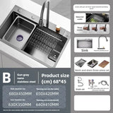 Akcesoria kuchenne Zlewozmywak Duży Wzmacniany Zlewozmywak Jednokomorowy Zlewozmywak do Warzyw