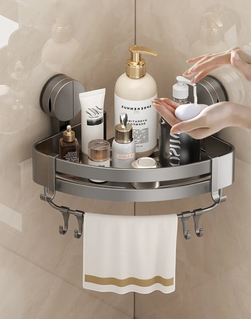 AquaGrip – Luksusowa Półka Łazienkowa z Przyssawkami bez Wiercenia