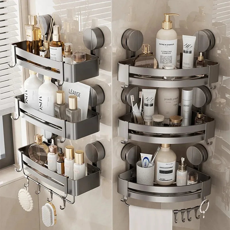 AquaGrip – Luksusowa Półka Łazienkowa z Przyssawkami bez Wiercenia