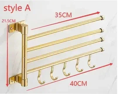 Podwójny Wieszak na Ręczniki | Aluminium | <50 cm | Z Hakiem