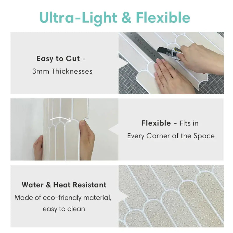 Samoprzylepne Płytki Ścienne 3D – PVC | Matowe | Odporne na Wodę i Pleśń | 30 x 30 cm