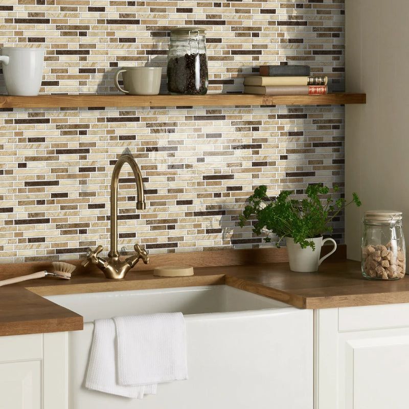 LuxeMarmer Złoto-Białe Naklejki Ścienne w Stylu Marmuru