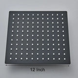 Kwadratowa Deszczownica | Matowa Czerń – Montaż Ścienny i Sufitowy | 360° Obracana