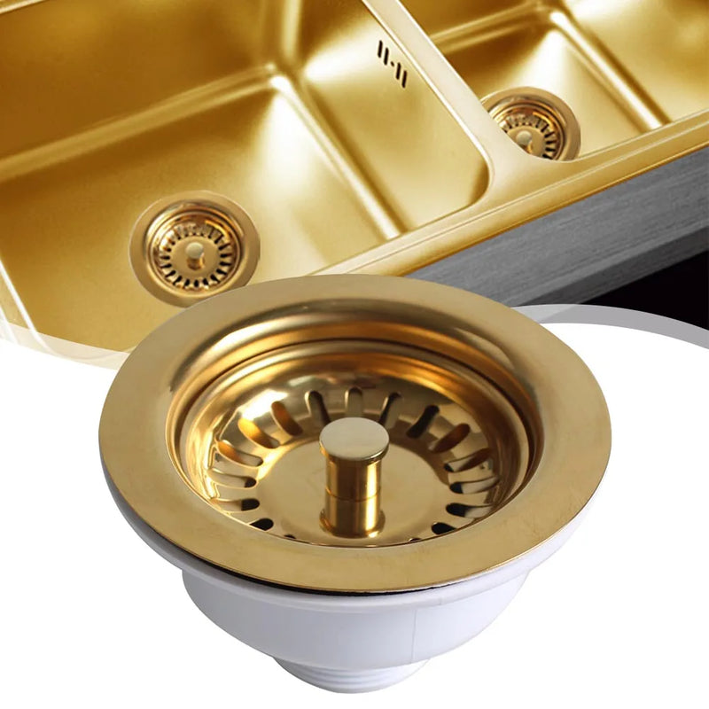 Aurelio Złoty Kolor Stalowy Zlewowy Korek – 114mm Luksusowa Sito Odpływowe