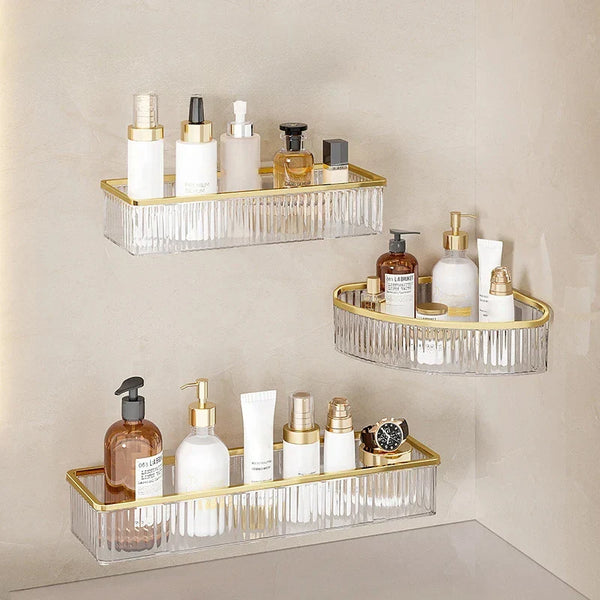 ClearSpace Przezroczysty Narożny Regał Bez Wiercenia