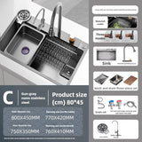 Akcesoria kuchenne Zlewozmywak Duży Wzmacniany Zlewozmywak Jednokomorowy Zlewozmywak do Warzyw