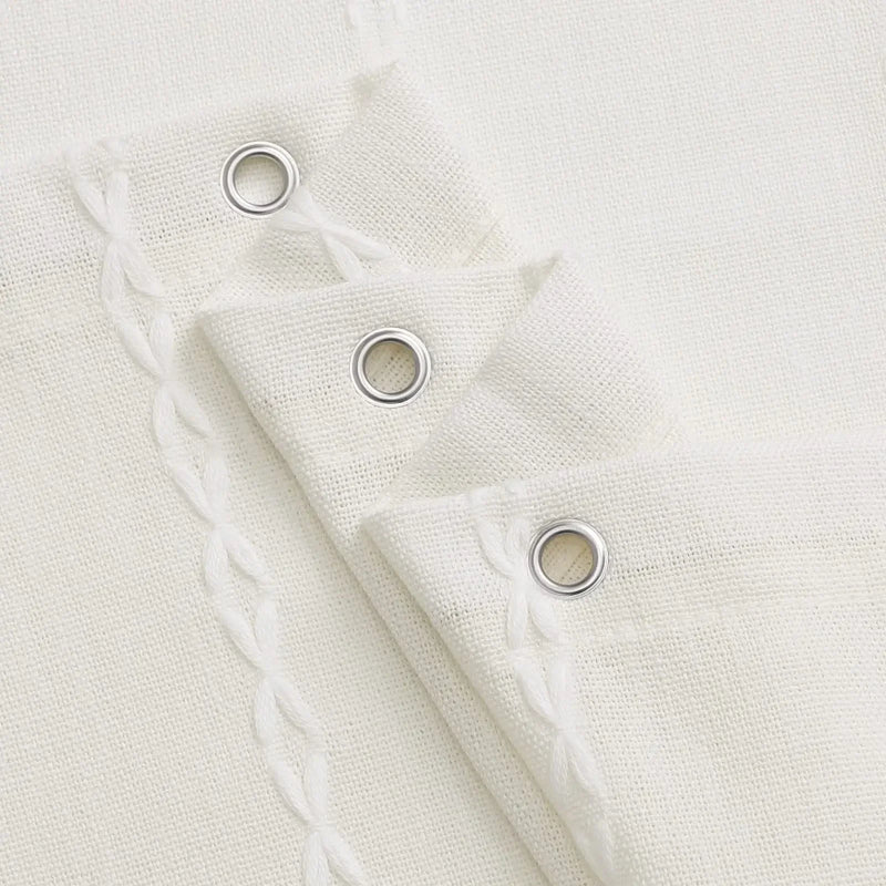 RustiCotton Zasłona Prysznicowa – Wodoodporna i Gruba w Stylu Płóciennym