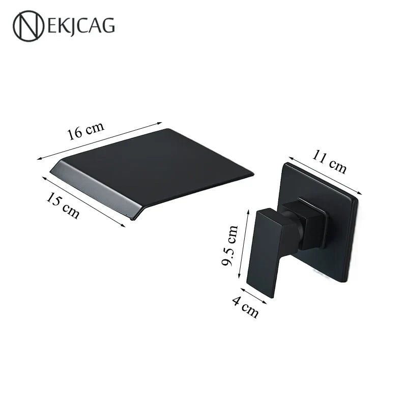 Ścienny kran do umywalki z wylewką wysoką – Czarny Mat lub Szary Szlifowany | Jednouchwytowy