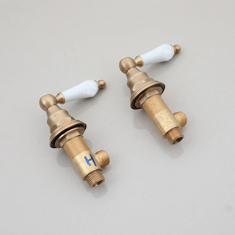 AquaVintage 3-Strumieniowa Kran Łazienkowy do Zlewu – Klasyczny Luksus w Stylu Antyczna Miedź