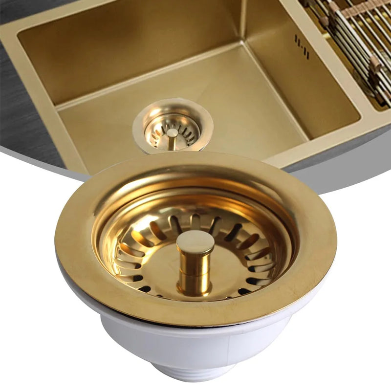 Aurelio Złoty Kolor Stalowy Zlewowy Korek – 114mm Luksusowa Sito Odpływowe