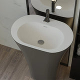 Wolnostojąca Umywalka z Solid Surface – Nowoczesny Design | Matowa lub Błyszcząca | 495x300x850mm